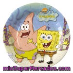 Bbs Platos Cartón 23 Cm. Bob Esponja 10u