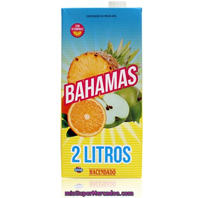 Bebida Refrescante Bahamas (a Base De Concentrados De Zumo De Piña,manzana Y Naranja), Hacendado, Brick 2 L