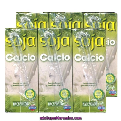 Bebida Soja Calcio *vuelta Al Cole*, Hacendado, Pack 6 X 200 Cc - 1200 Cc