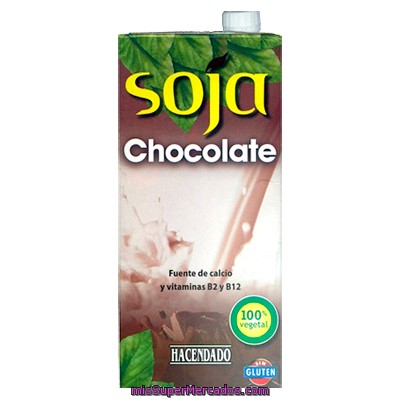 Bebida Soja Con Chocolate, Hacendado, Brick 1 L