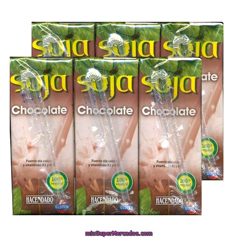 Bebida Soja Con Chocolate *vuelta Al Cole*, Hacendado, Minibrick Pack 6 X 200 Cc - 1200 Cc