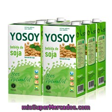 Bebida Soja Sin Azucares Añadidos 100% Natural, Yosoy, Brick Pack 6 X 1 L - 6 L