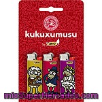 Bic Encendedor Mechero Kukuxumusu Blister 3 Unidades