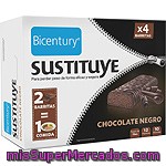 Bicentury Sustituye Barritas Sustitutivas Sabor Chocolate Negro 4 Unidades Estuche 128 G