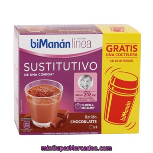 Bimanan Batido Dietético De Chocolate Con Leche+coktelera Gratis 5 Batidos