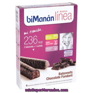 Bimanán Línea Batonnets Chocolate Fondant Caja 186 Gr