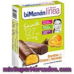 Bimanan Linea Snack Barritas De Chocolate Y Naranja 6 Unidades Envase 186 G