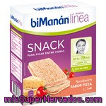 Bimanan Linea Snack Sandwich Sabor Pizza Para Picar Entre Horas 4 Unidades Caja 80 G