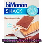 Bimanan Snack Barquillos De Chocolate Con Leche Sabor Yogur Caja 6 Unidades