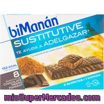 Bimanan Sustitutive Barritas Sabor Chocolate Negro Fondant Caja 8 Unidades