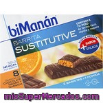 Bimanan Sustitutive Barritas Sabor Chocolate Negro Y Naranja Caja 8 Unidades