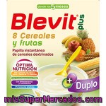 Blevit Plus Papilla Instantánea De 8 Cereales Y Frutas Desde Los 5 Meses Duplo Caja 600 G