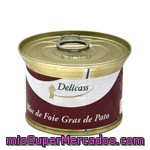 Bloc De Foie Gras De Pato Sin Gluten Delicass 130 Gramos