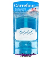 Bloc Wc Liquido Azul Baño Carrefour Pack De 3x55 Ml.