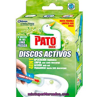 Block Disco Gel Wc Activo Frescor Lima Recambio, Pato, Caja 6 U - 36 Cc