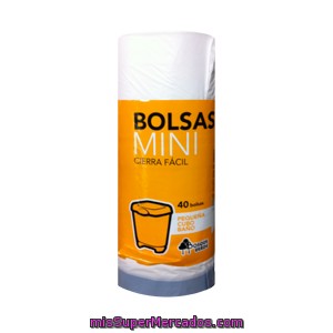 Bolsa Basura Mini Aroma Limon Cierre Facil 45 X 47 - Cubo Baño (blanca), Bosque Verde, Paquete 40 U