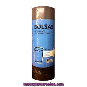 Bosque Verde Bolsa basura cubo grande 50 litros cierre facil 70 x 75 aroma  limon (blanca) Paquete 15 u