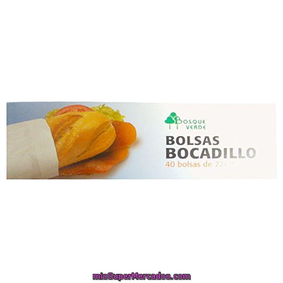 Bolsa Bocadillo 22x30 Cm., Bosque Verde, Paquete 40 U