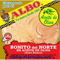 Bonito En Aceite De Oliva Albo, Lata 92 G