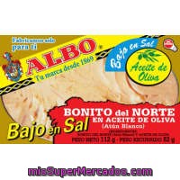 Bonito En Aceite De Oliva Bajo En Sal Albo, Lata 120 G