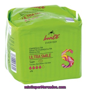 Bonte Compresa Ultra Super Con Alas Bolsa 14 Ud