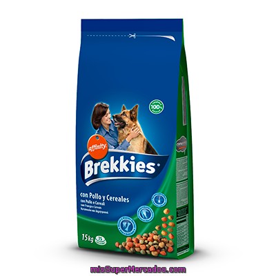 Brekkies Con Pollo Y Cereales Para Perros Paquete 15 Kg