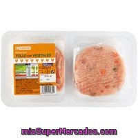 Burger De Pollo Con Vegetales Eroski, Bandeja 320 G