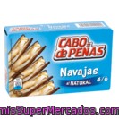 Cabo De Peñas Navajas Al Natural 4/6 Piezas Lata 60 Gr