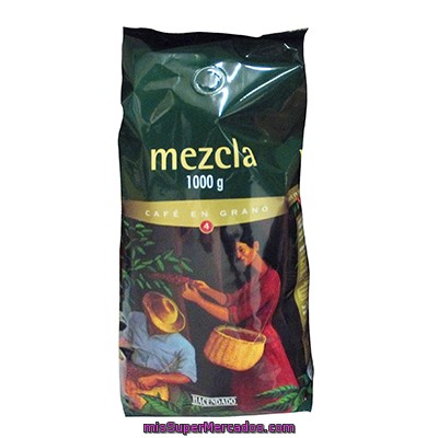 Cafe Grano Mezcla 80/20 Natural/torrefacto Nº4 (sabor Y Cuerpo), Hacendado, Paquete 1 Kg