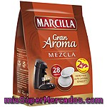 Marcilla gran aroma café mezcla 28 monodosis para cafetera senseo paquete  210 g, precio actualizado en todos los supers