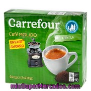 Café Molido Mezcla 50% Natural, 50% Torrefacto Carrefour Pack De 2x250 G.