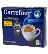 Cafe Molido Mezla Descafeinado Carrefour Pack De 2x250 G.
