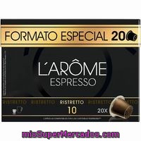 Café Ristretto Intensidad 10 L'arome, Caja 20 Monodosis