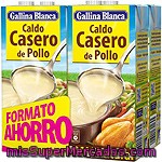 Caldo Casero De Pollo 100% Natural Gallina Blanca 4 Unidades De 1 Litro