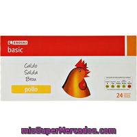 Caldo De Pollo Eroski Basic, 24 Pastillas, Caja 240 G