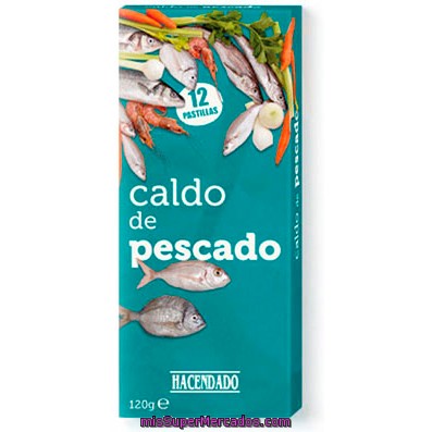 Caldo Deshidratado Pastillas Pescado, Hacendado, Caja 12 Pastillas - 6 L