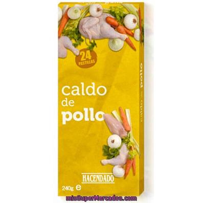 Caldo Deshidratado Pastillas Pollo, Hacendado, Caja 24 Pastillas - 12 L