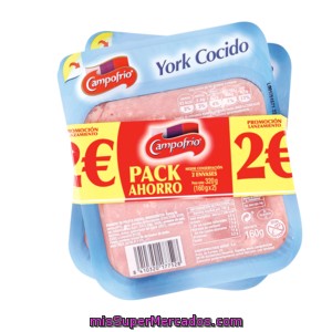 Campofrio Jamón York Cocido Pack 2 X 160 Gr