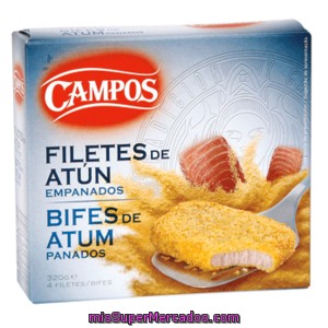 Campos Filetes De Atún Empanados 4 Uds Caja 320 Gr