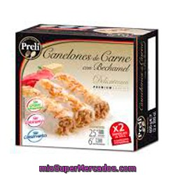 Canelones Carne Bechamel 2 Raciones Congelado, Preli, Pack 2 X 300 G - 600 G