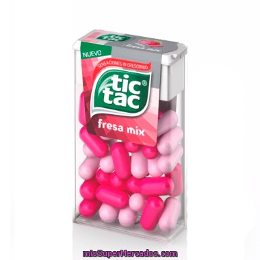 Caramelos De Fresa ácida Y Dulce Tic Tac Caja De 18 Gramos