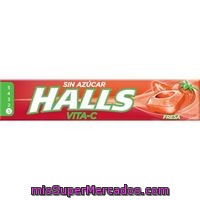 Caramelos De Fresa Vita C Halls, Paquete 32 G