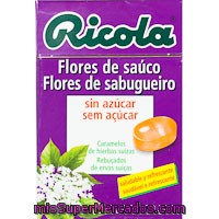 Caramelos Sin Azúcar Flor De Sauco Ricola, Caja 50 G