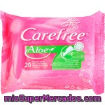 Carefree Toallitas íntimas Con Aloe Envase 20 Unidades