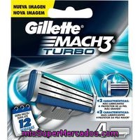 Cargador De Afeitar Gillette Mach 3 Turbo, Pack 4 Unid.