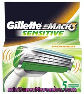 Cargador Mach3 Power Sensitive Gillette 5 Ud.
