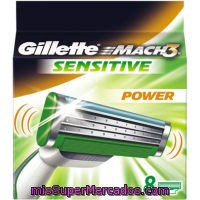 Cargador Mach3 Power Sensitive Gillette 8 Ud.