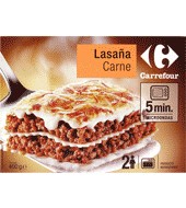 Carrefour Lasaña Con Carne Carrefour 400 G.