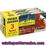 Carretilla Pimientos Del Piquillo Enteros Extra Pack Ahorro 3 Latas 150 G Neto Escurrido