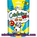 Catisfactions Mix Snacks Para Gato Con Relleno Suave De Delicioso Salmón Y Queso Bolsa 60 G